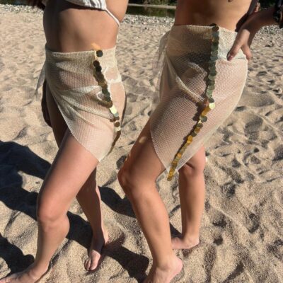 Pareo Lurex (Red brillosa Dorada con lentejuelas)