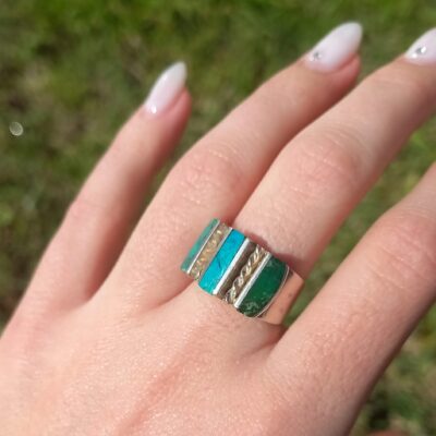 Triple gama de verdes macizo nº16 (Plata peruana 950)