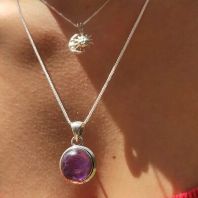 Dije de plata amatista