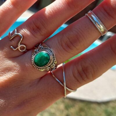 Labrado Piedra verde nº17 (Plata peruana 950)