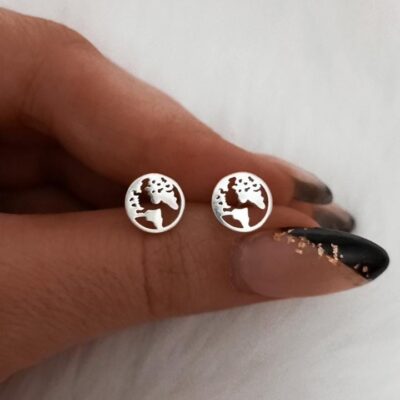 Aros de plata Mundo pasante