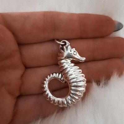 Dije de plata inflada Caballo de mar