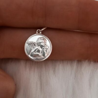 Dije de plata Medalla Angel de la guarda