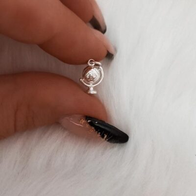 Dije de plata Mini globo terraqueo
