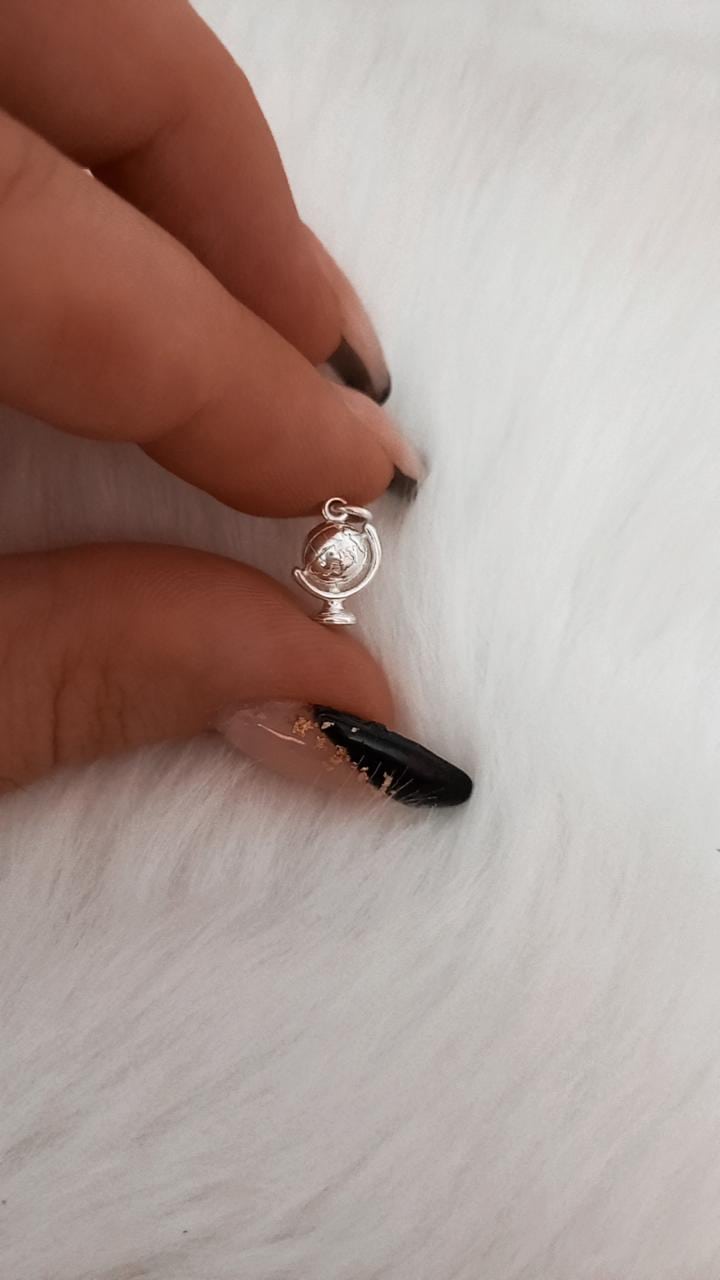 Dije de plata Mini globo terraqueo