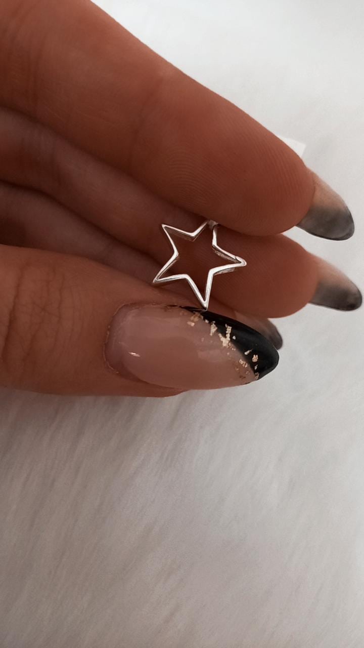 Dije de plata estrella pasante