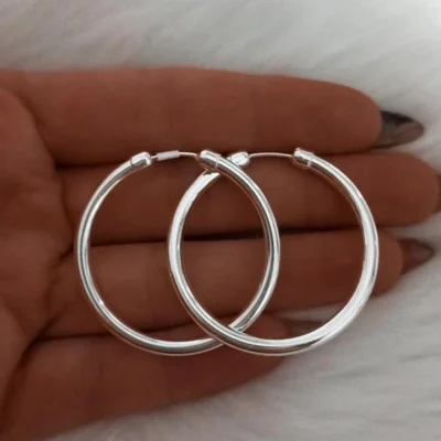 Argollas de plata Cubanos  capuchon N°5 (3,5 cm)