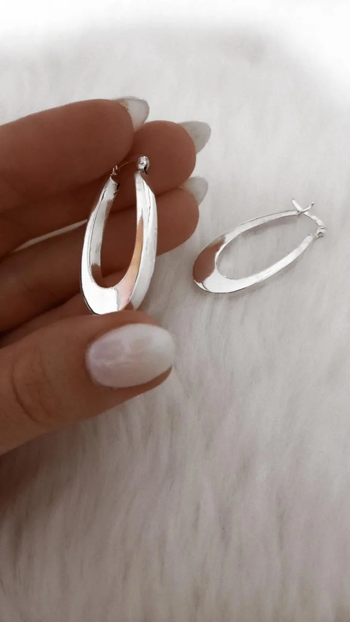 Aros de plata Ovalados