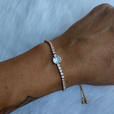 Pulsera circulo cristal regulable