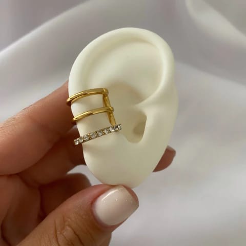 Ear cuff triple strass