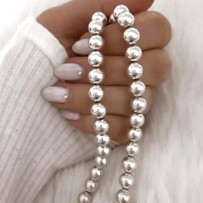 Cadena de plata Bolones grande (50 cm)