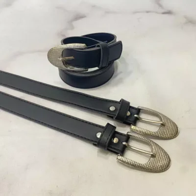 Cinto liso negro y marron